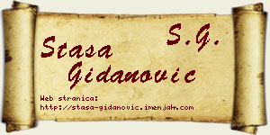 Staša Gidanović vizit kartica